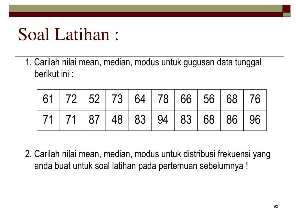 Detail Contoh Soal Median Data Tunggal Nomer 55