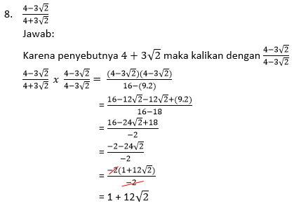 Detail Contoh Soal Merasionalkan Bentuk Akar Nomer 2