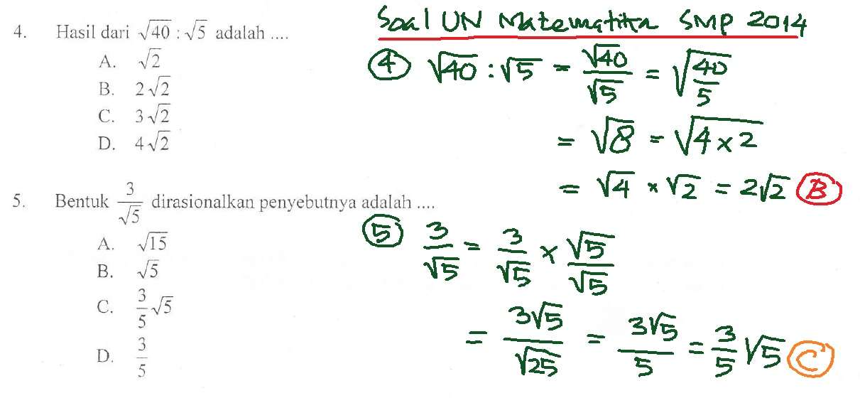 Detail Contoh Soal Merasionalkan Bentuk Akar Nomer 13