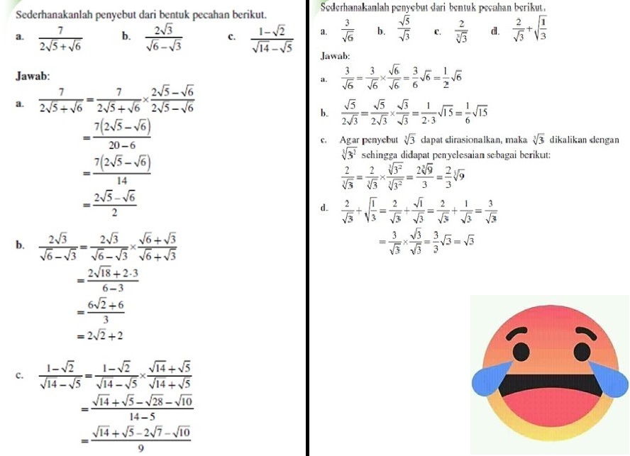 Detail Contoh Soal Merasionalkan Bentuk Akar Nomer 55