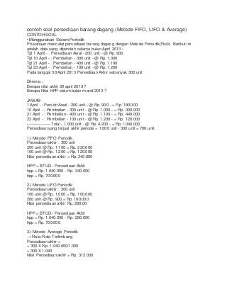 Detail Contoh Soal Metode Fifo Nomer 30