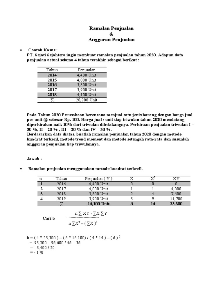 Detail Contoh Soal Metode Least Square Nomer 8