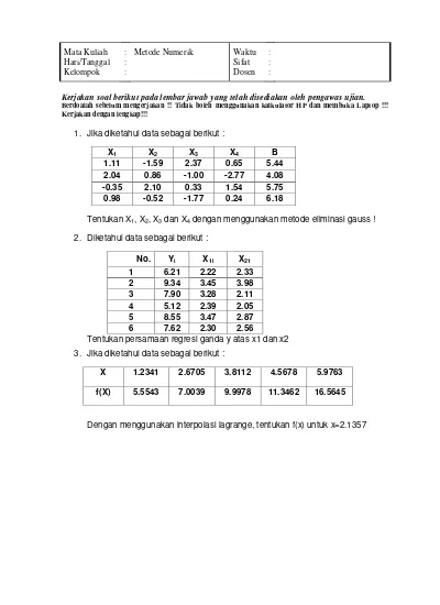Detail Contoh Soal Metode Numerik Nomer 18
