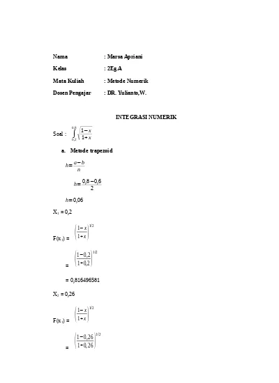 Detail Contoh Soal Metode Numerik Nomer 33