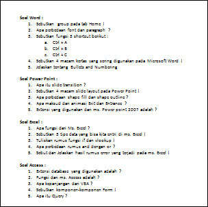 Detail Contoh Soal Microsoft Word Nomer 2