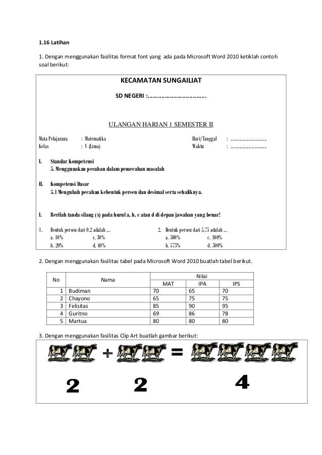 Detail Contoh Soal Microsoft Word Nomer 31