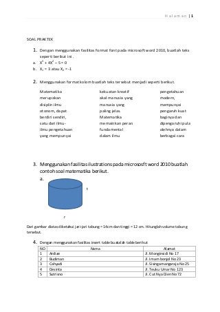 Detail Contoh Soal Microsoft Word Nomer 58