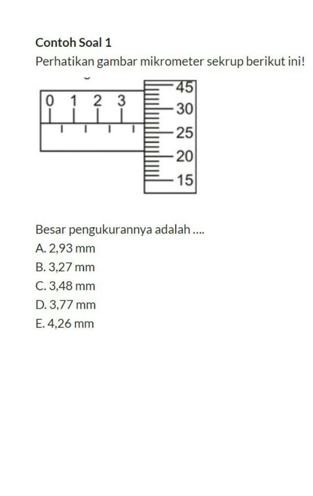Detail Contoh Soal Mikrometer Nomer 27