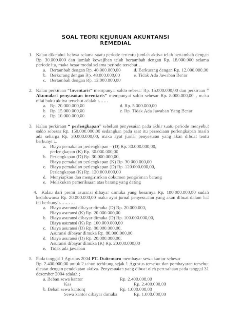 Detail Contoh Soal Multiple Choice Nomer 17