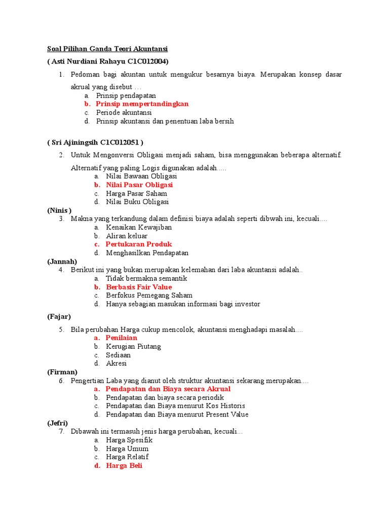 Detail Contoh Soal Multiple Choice Nomer 21