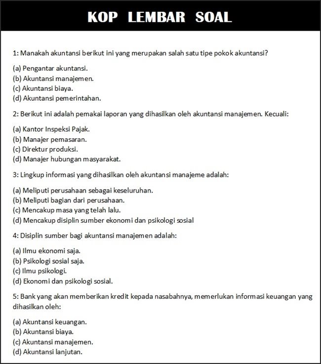 Detail Contoh Soal Multiple Choice Nomer 24