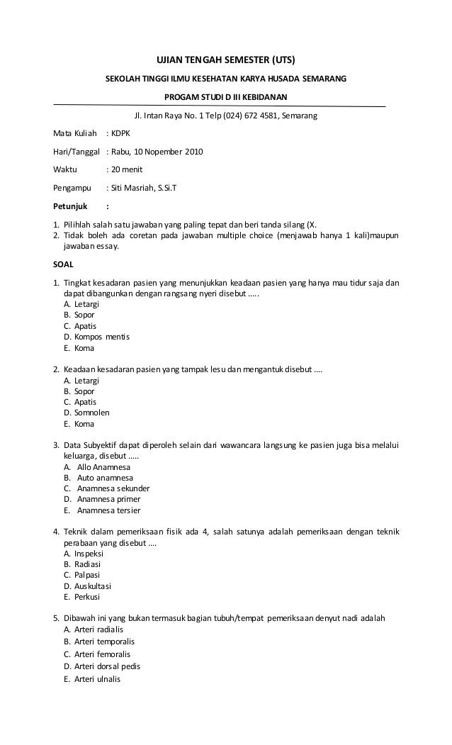 Detail Contoh Soal Multiple Choice Nomer 40