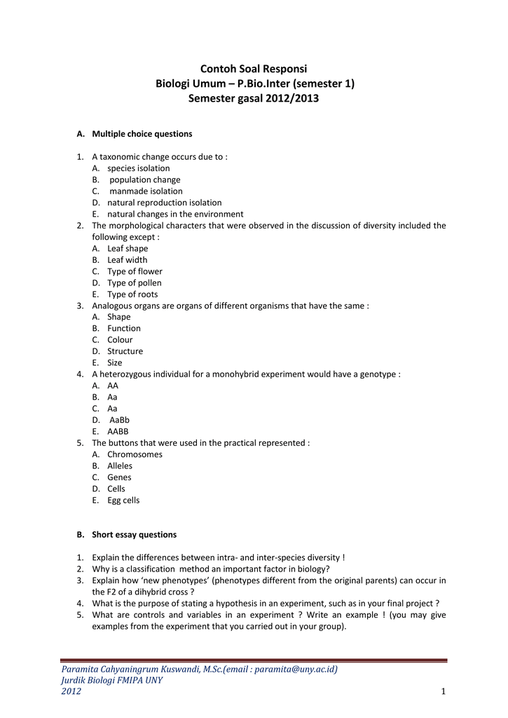 Detail Contoh Soal Multiple Choice Nomer 8