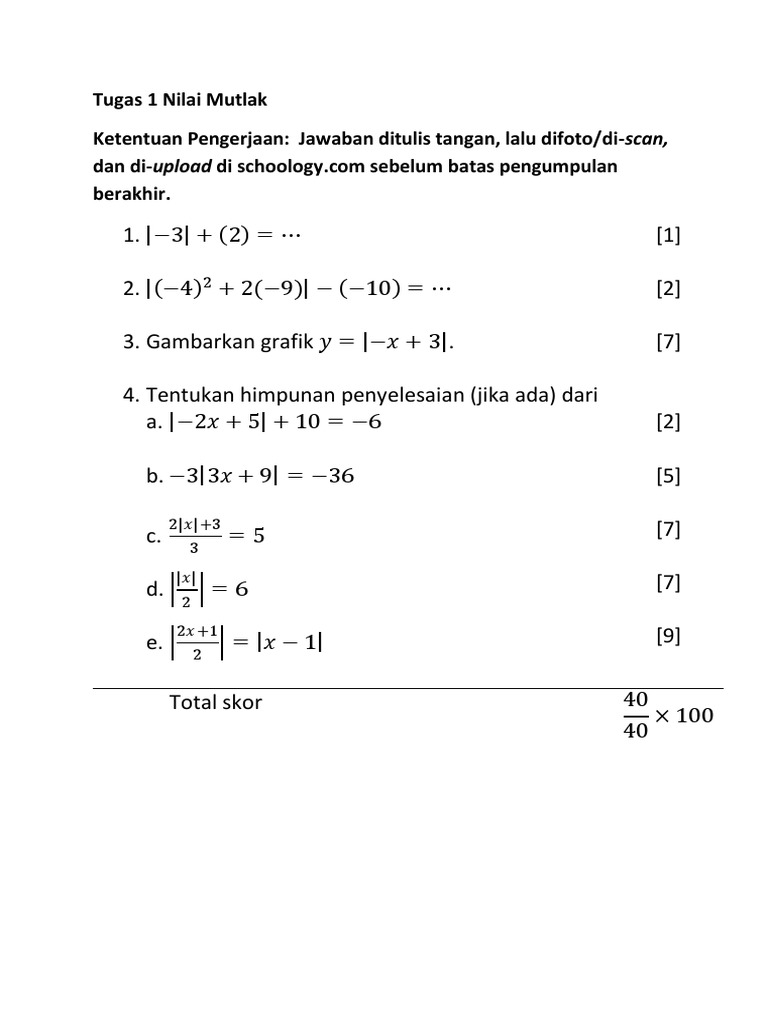 Detail Contoh Soal Mutlak Nomer 58