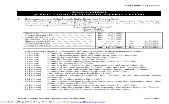 Detail Contoh Soal Neraca Pembayaran Nomer 32