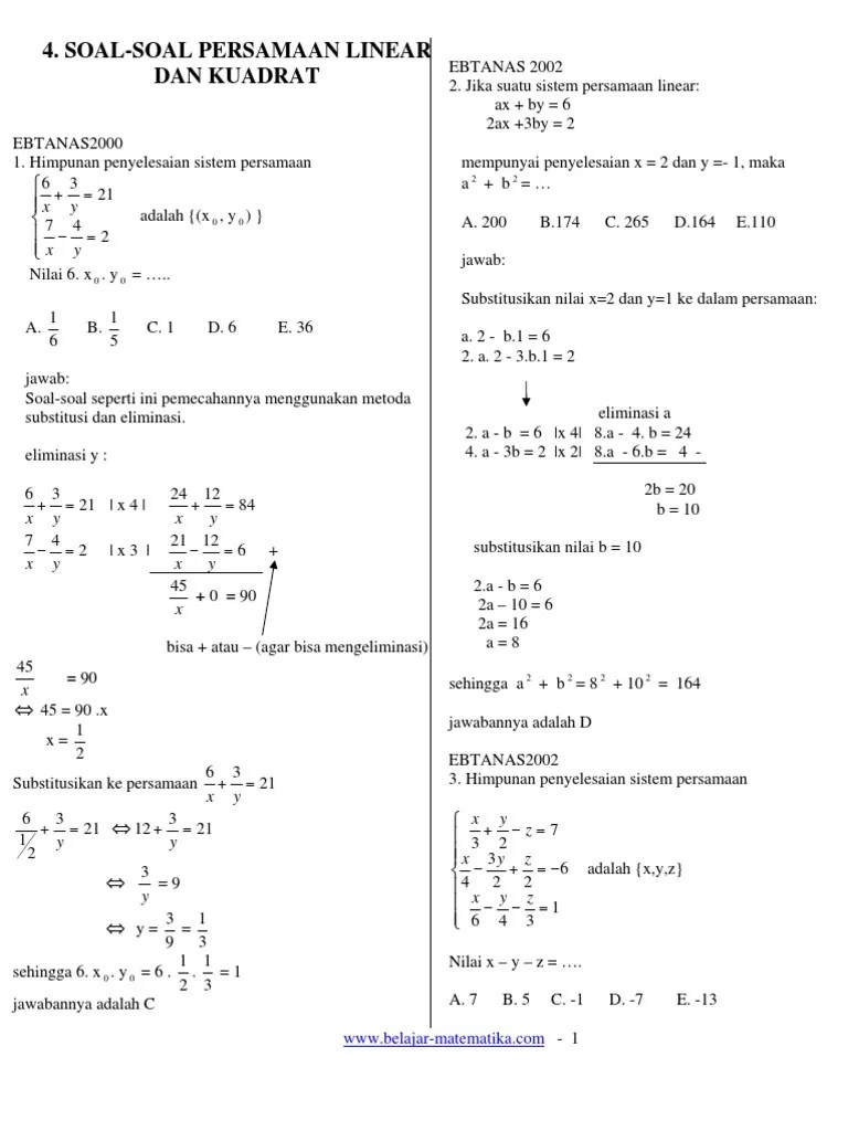 Detail Contoh Soal Non Linier Nomer 15