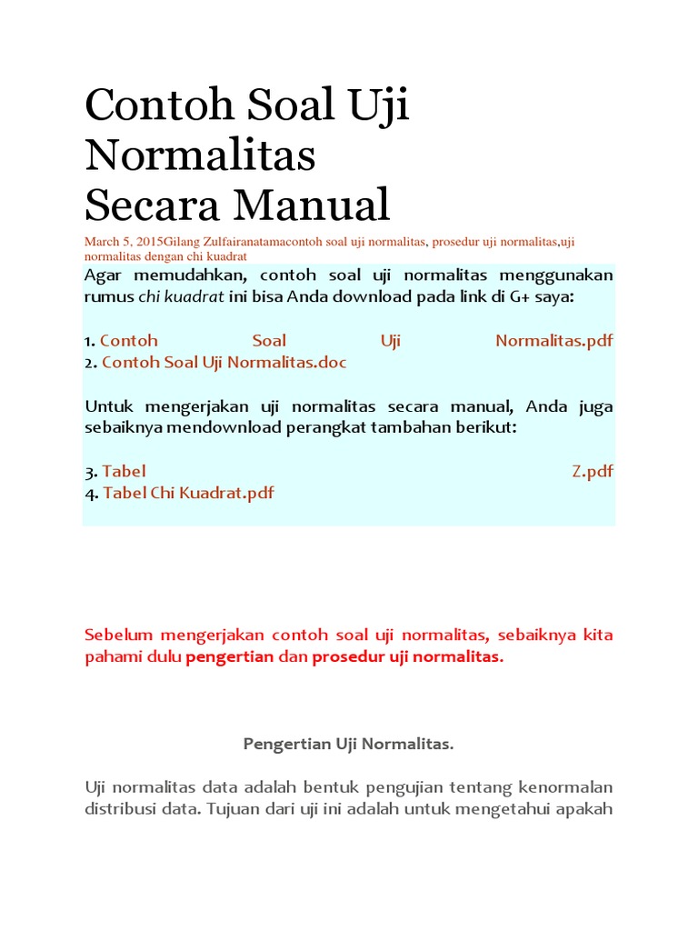 Detail Contoh Soal Normalitas Nomer 8