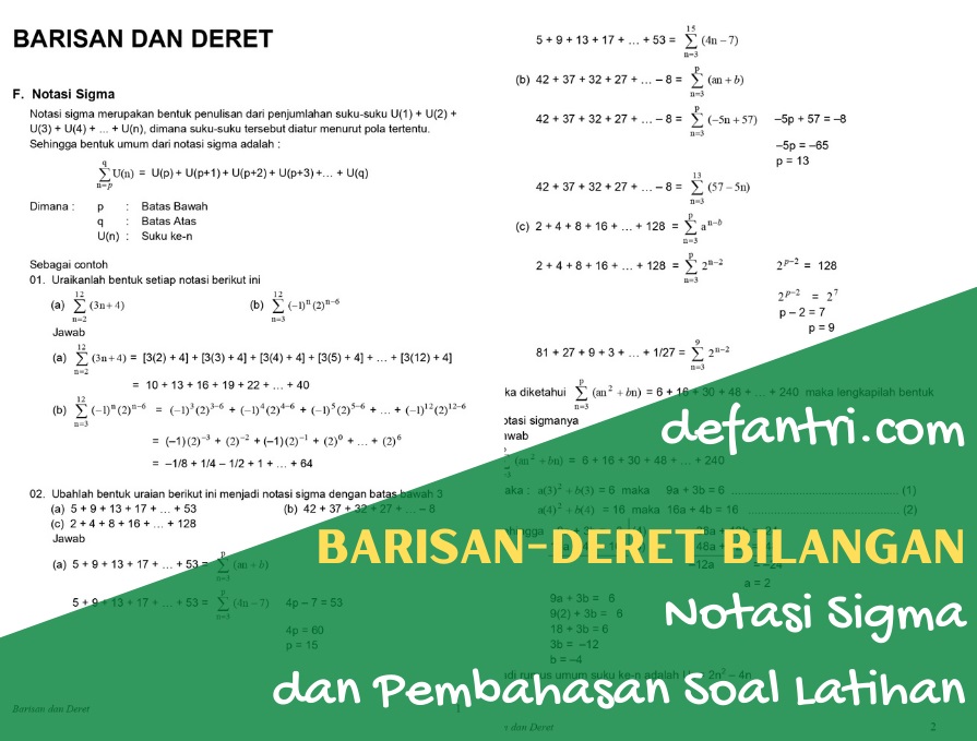 Detail Contoh Soal Notasi Sigma Nomer 31