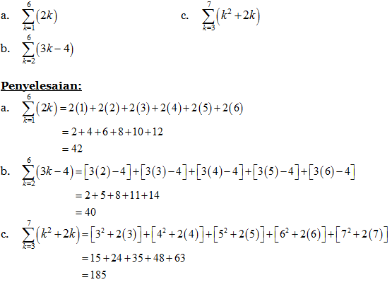 Detail Contoh Soal Notasi Sigma Penjumlahan Nomer 8