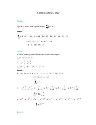 Detail Contoh Soal Notasi Sigma Penjumlahan Nomer 4