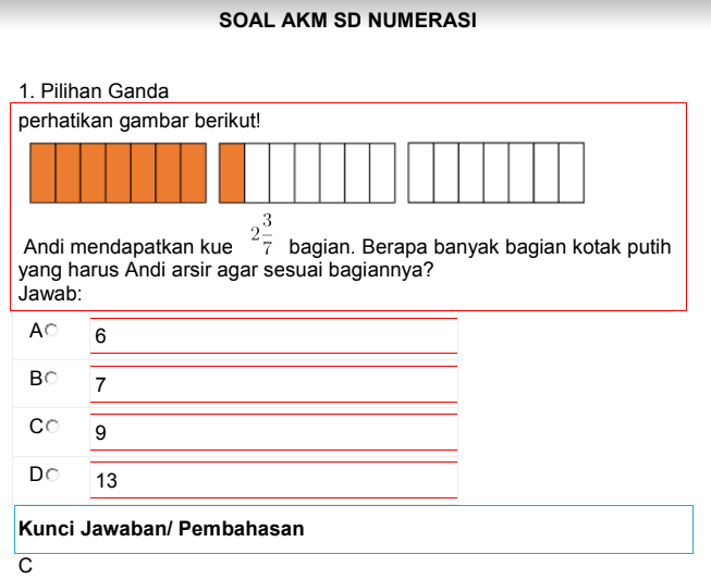 Detail Contoh Soal Numerasi Nomer 11