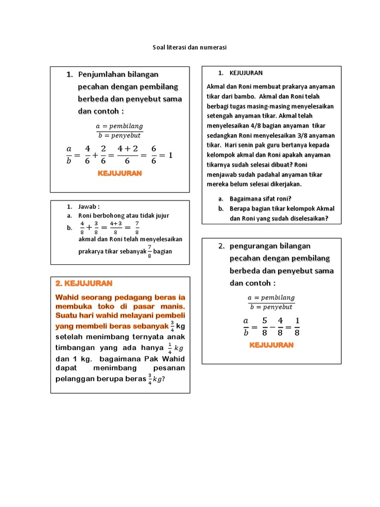 Detail Contoh Soal Numerasi Nomer 31