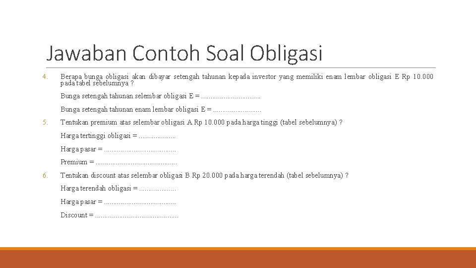 Detail Contoh Soal Obligasi Nomer 18