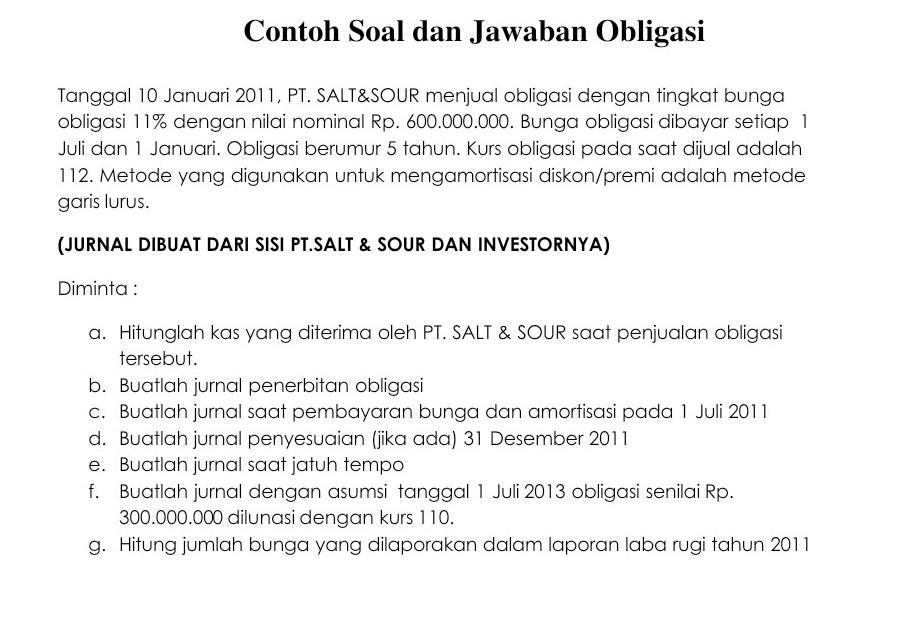 Detail Contoh Soal Obligasi Nomer 26