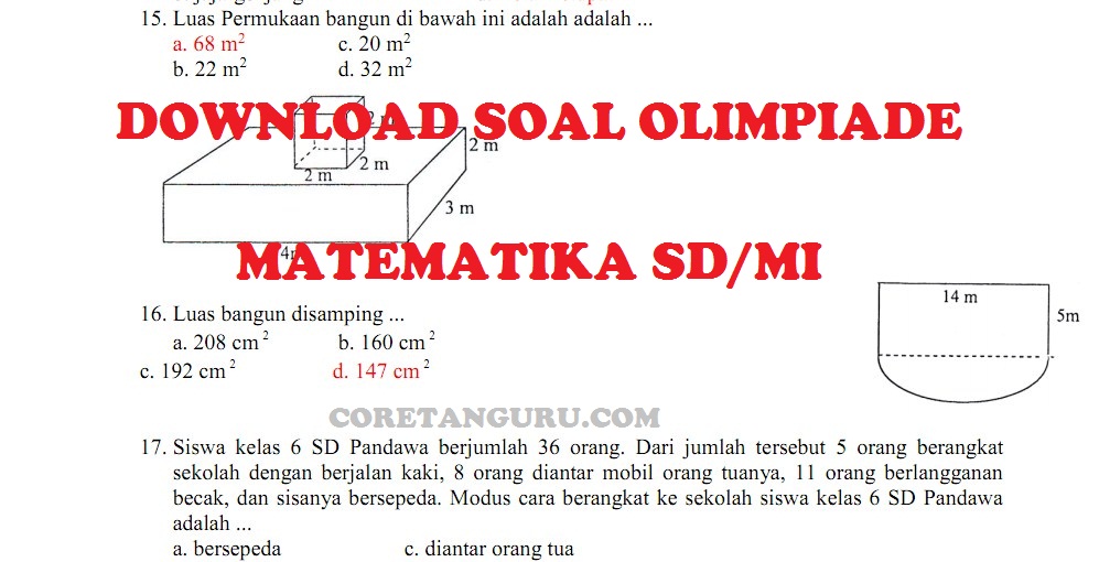 Detail Contoh Soal Olimpiade Matematika Sd Nomer 21