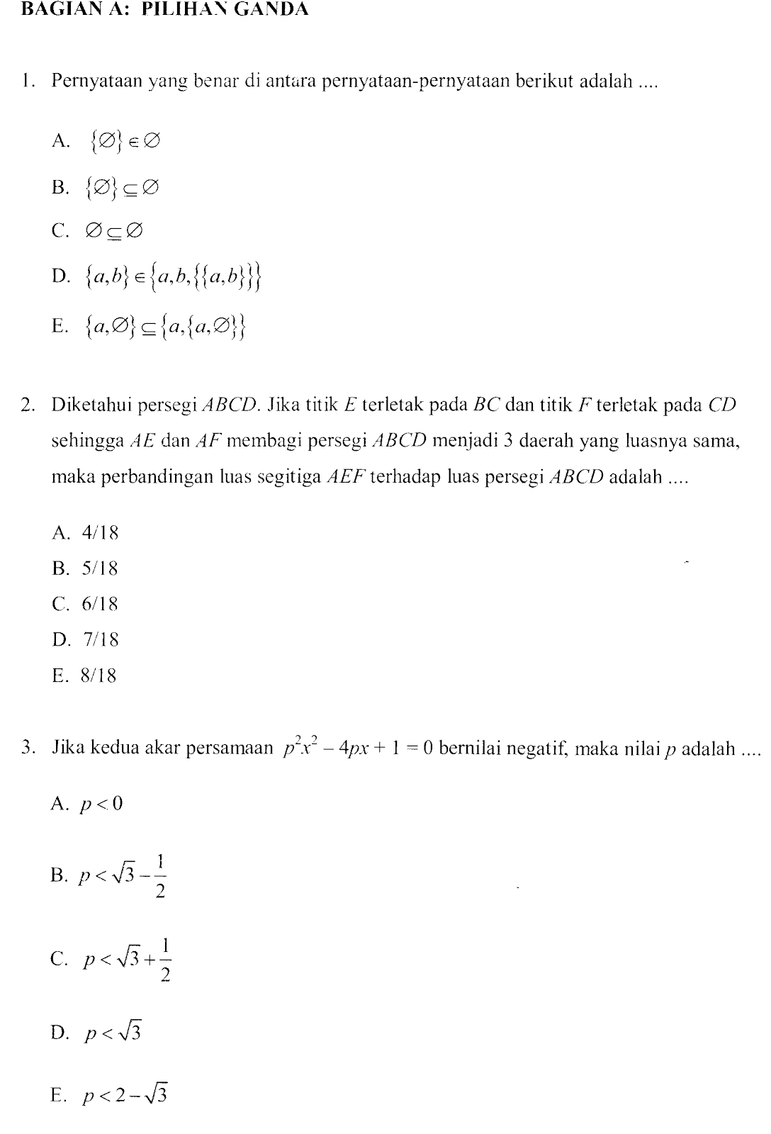 Detail Contoh Soal Olimpiade Matematika Sd Nomer 30