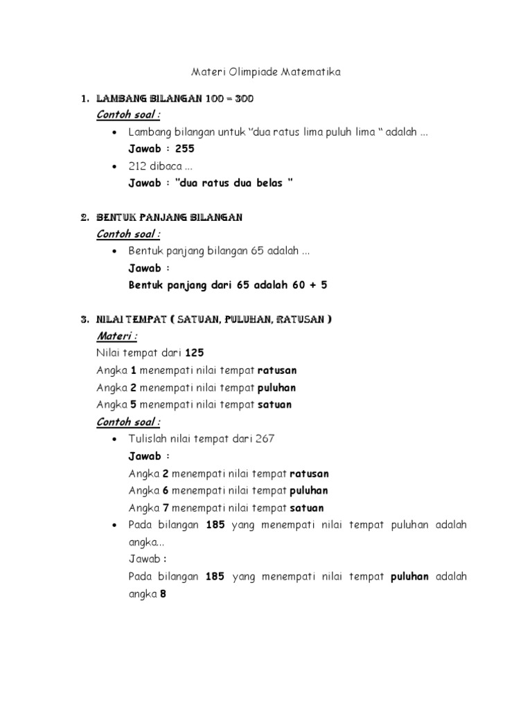 Detail Contoh Soal Olimpiade Matematika Sd Nomer 47