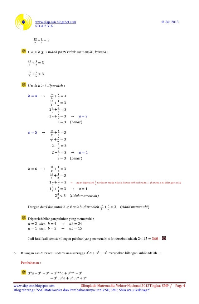 Detail Contoh Soal Olimpiade Matematika Smp Nomer 40