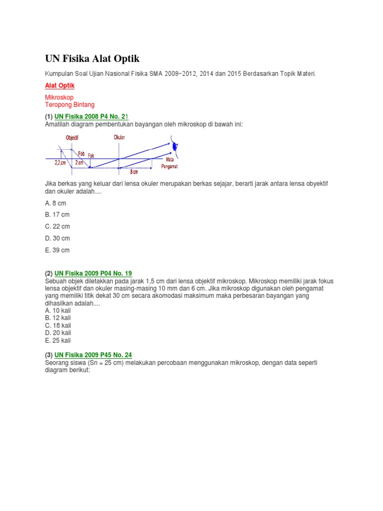 Detail Contoh Soal Optik Nomer 26