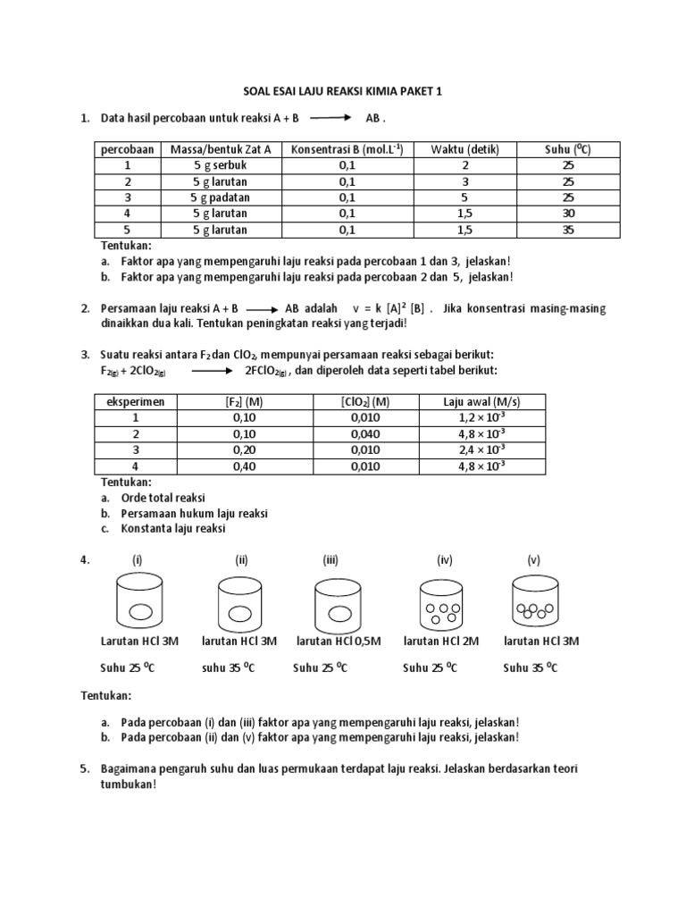 Detail Contoh Soal Orde Reaksi Nomer 20