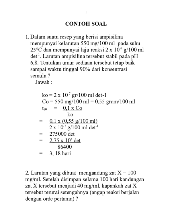 Detail Contoh Soal Orde Reaksi Nomer 46