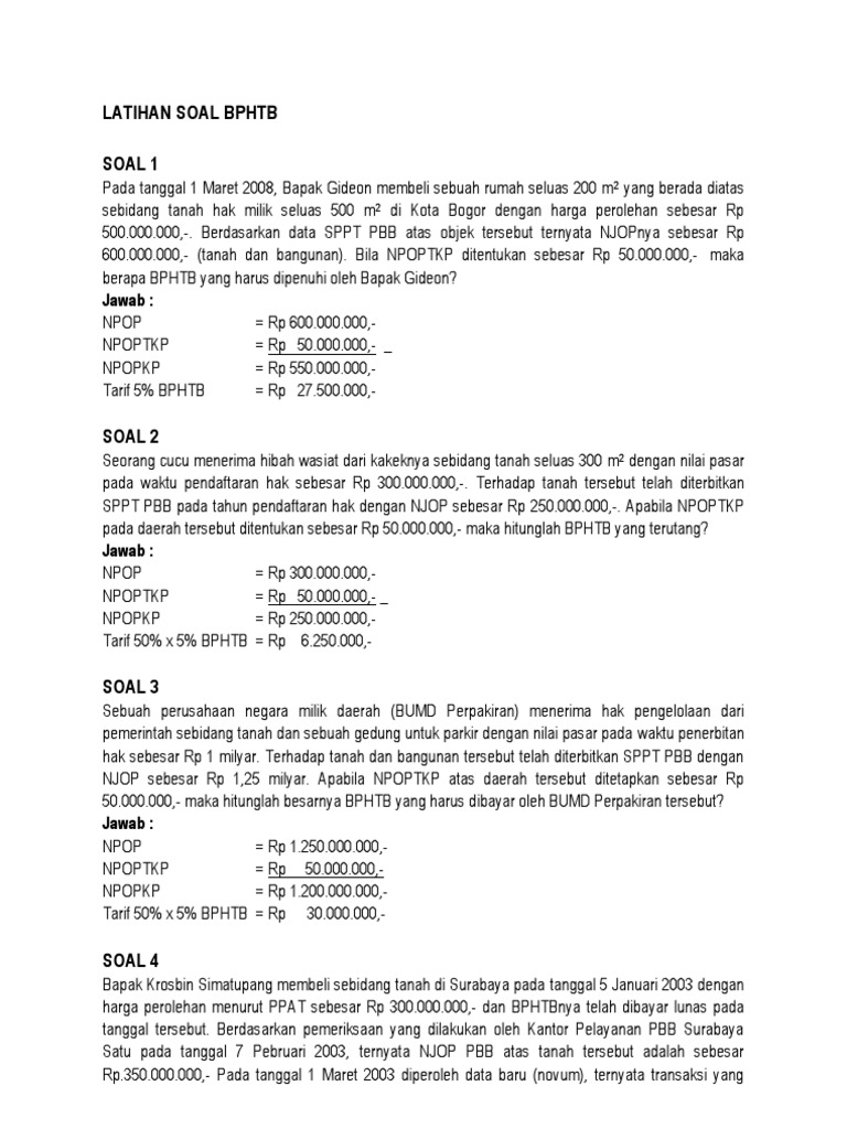 Detail Contoh Soal Pajak Bumi Dan Bangunan Nomer 18