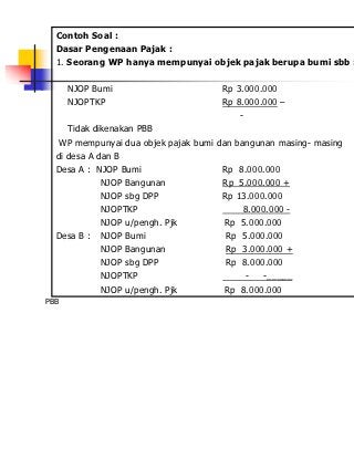 Detail Contoh Soal Pajak Bumi Dan Bangunan Nomer 53