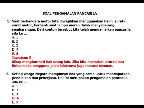 Detail Contoh Soal Pancasila Nomer 9