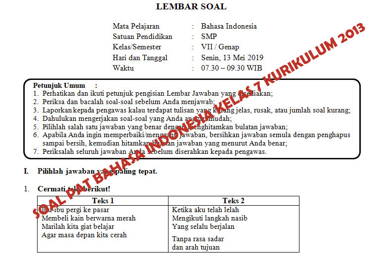 Detail Contoh Soal Pat Nomer 10