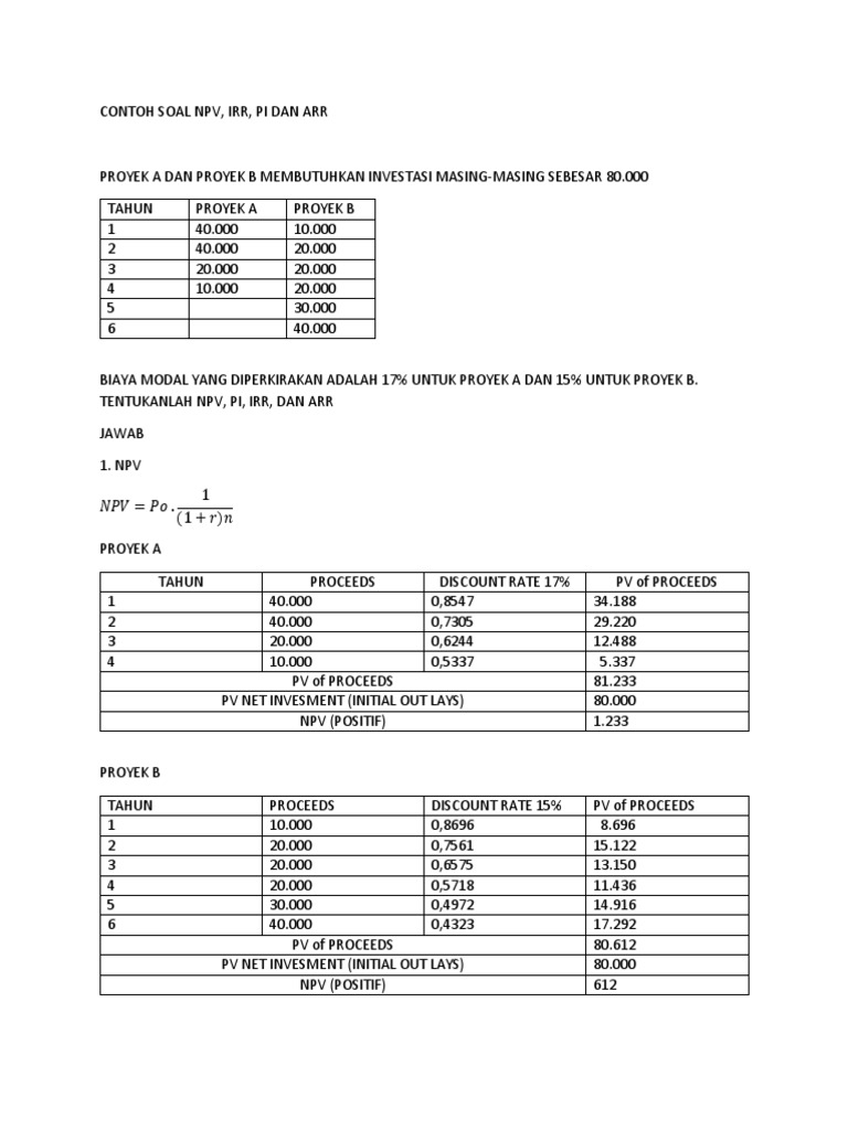 Detail Contoh Soal Payback Period Nomer 17