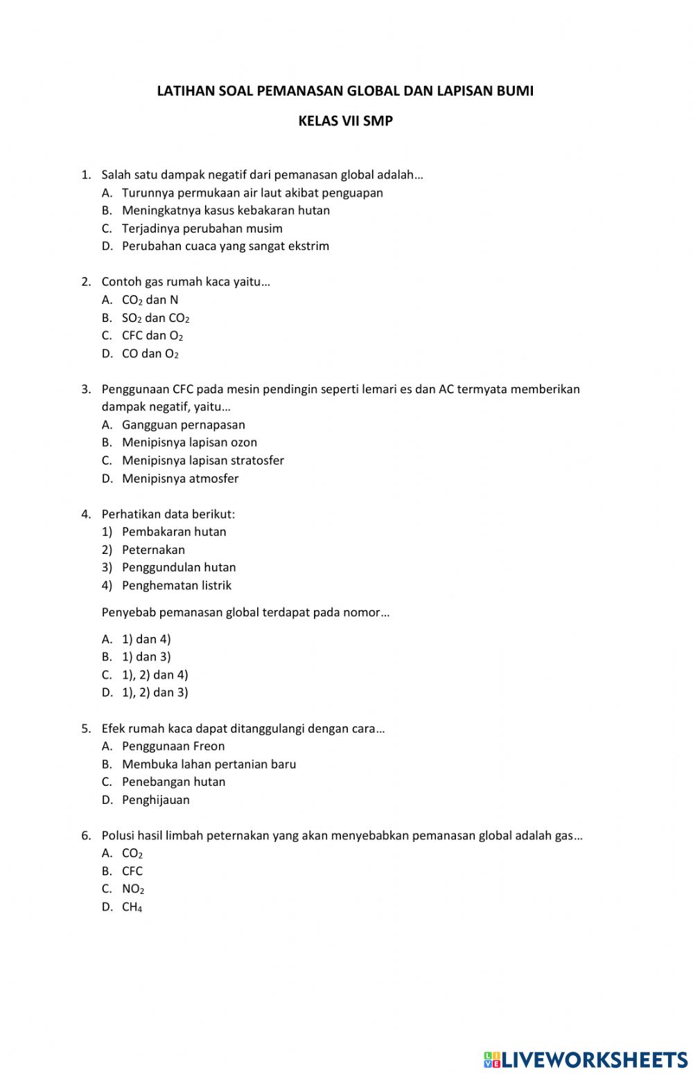 Detail Contoh Soal Pemanasan Global Nomer 12