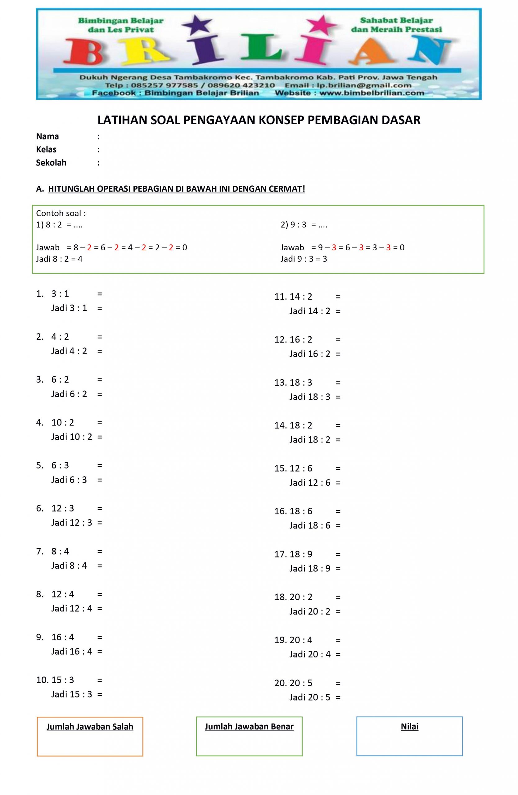 Detail Contoh Soal Pembagian Nomer 4