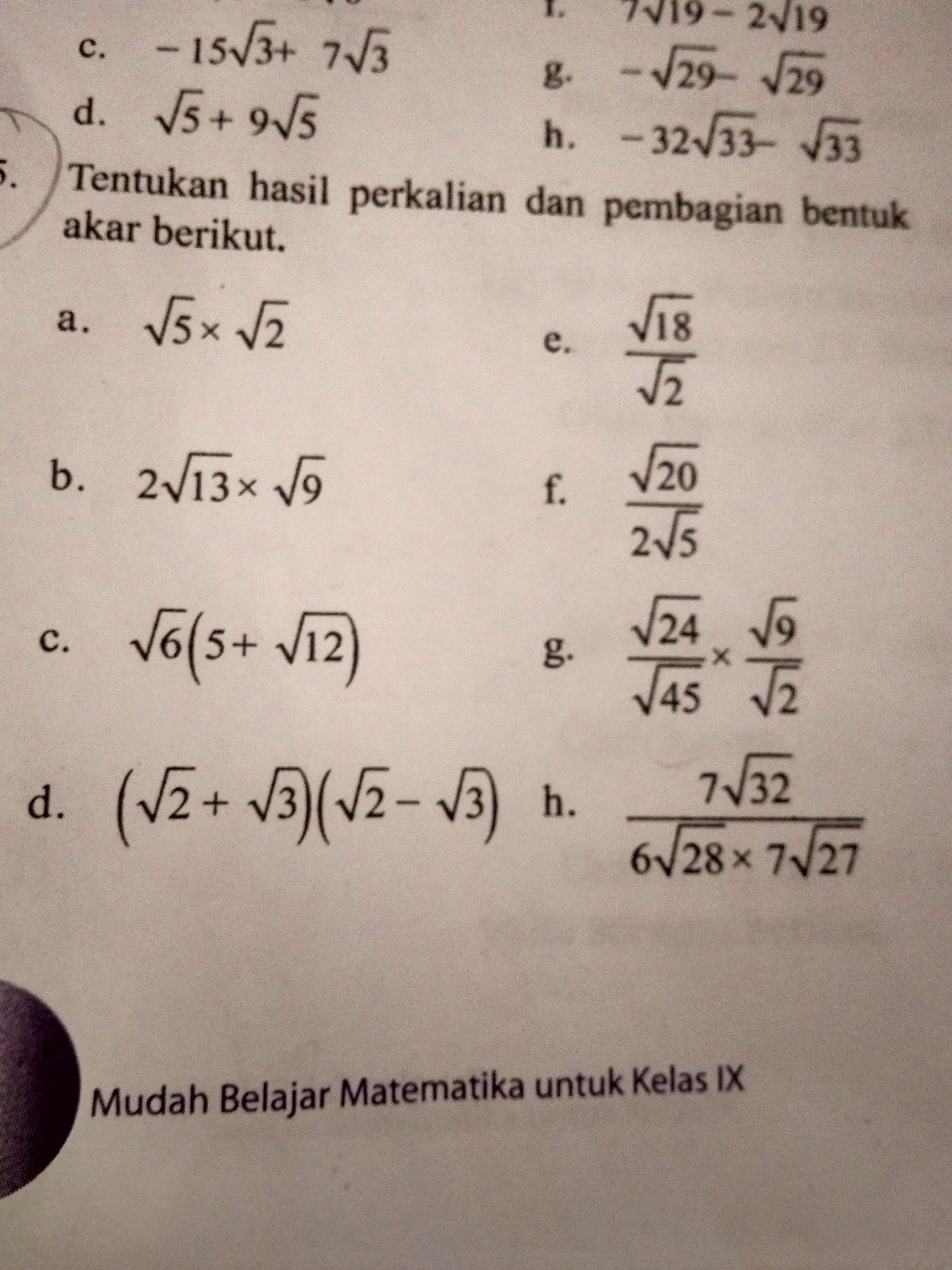 Detail Contoh Soal Pembagian Bentuk Akar Nomer 18