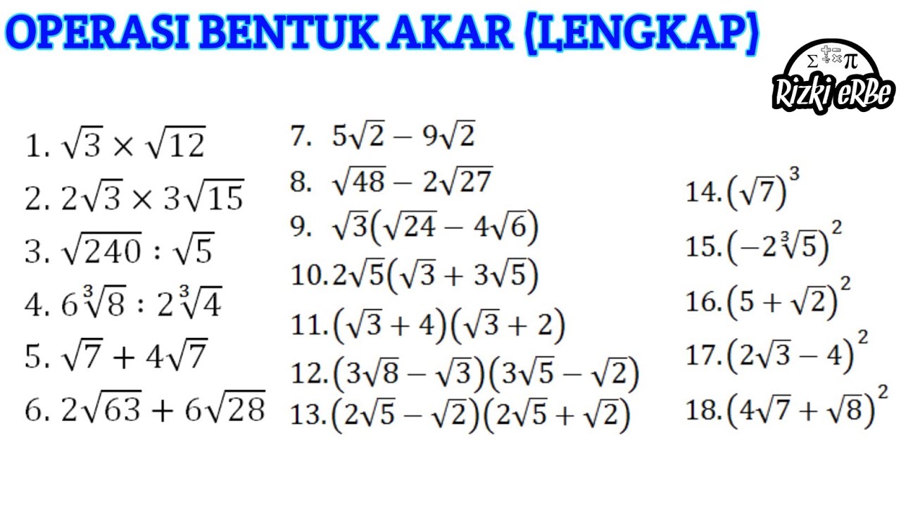 Detail Contoh Soal Pembagian Bentuk Akar Nomer 32