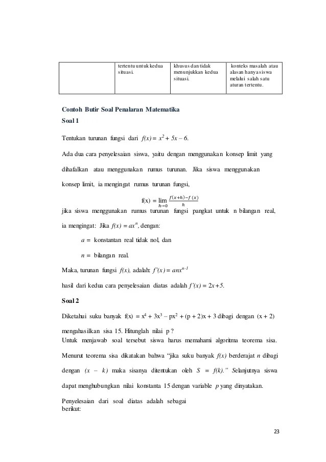 Detail Contoh Soal Penalaran Matematika Nomer 17
