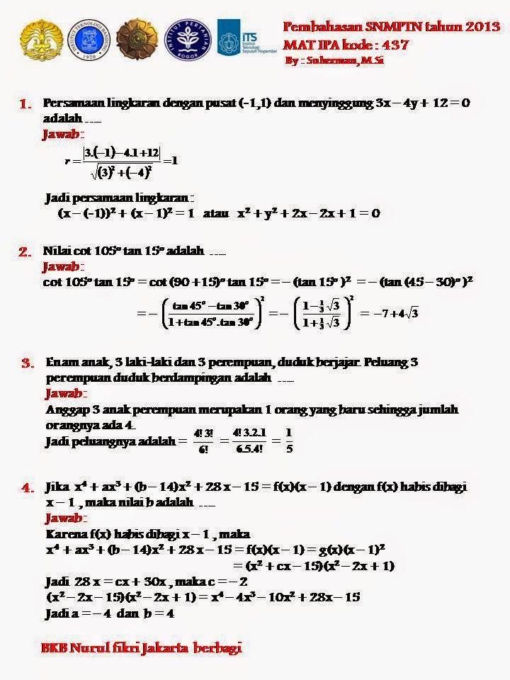 Detail Contoh Soal Penalaran Matematika Nomer 52