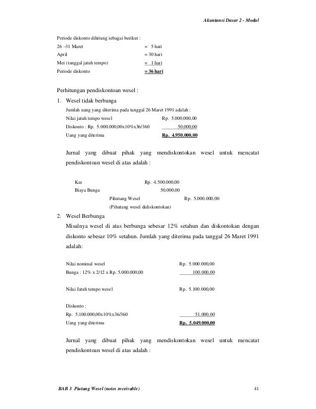 Detail Contoh Soal Pendiskontoan Wesel Nomer 22