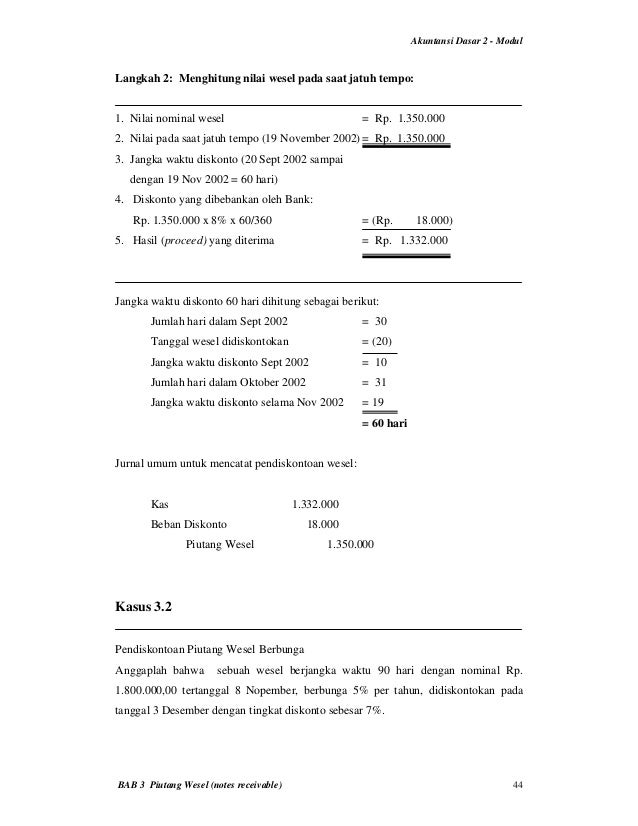 Detail Contoh Soal Pendiskontoan Wesel Nomer 37