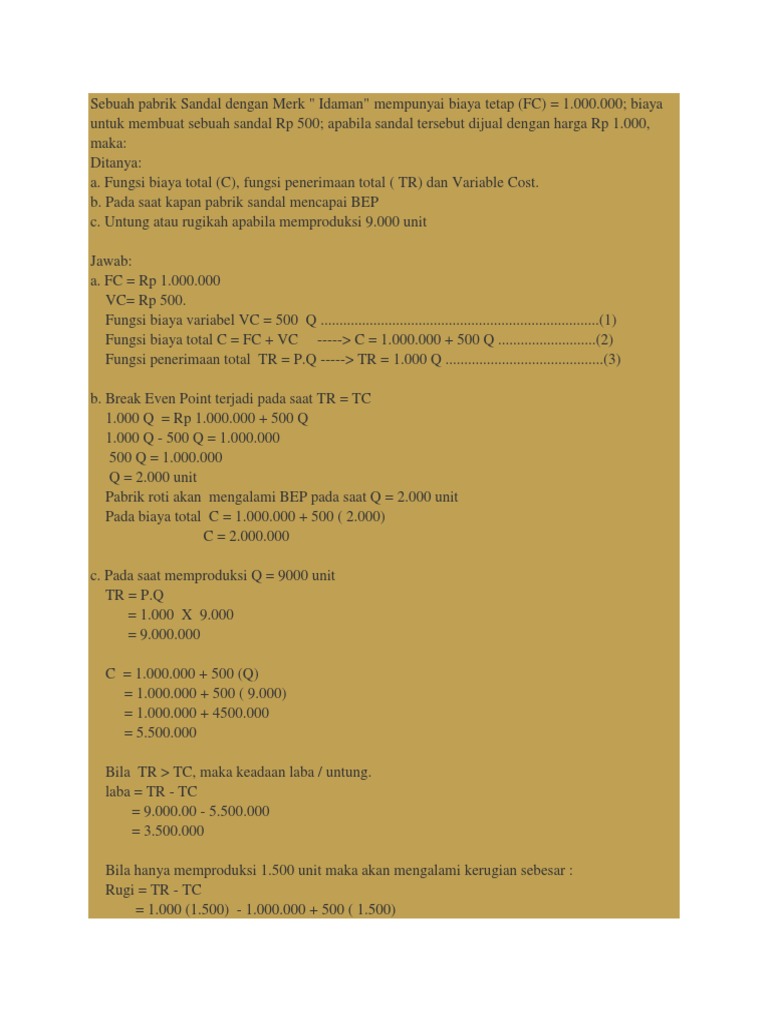 Detail Contoh Soal Penerimaan Total Nomer 25