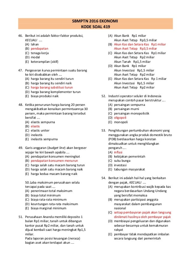 Detail Contoh Soal Penerimaan Total Nomer 49